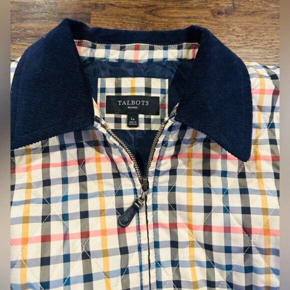 Talbots Women’s Quilted Multicolor Plaid Jacket Large - Picture 7 of 10